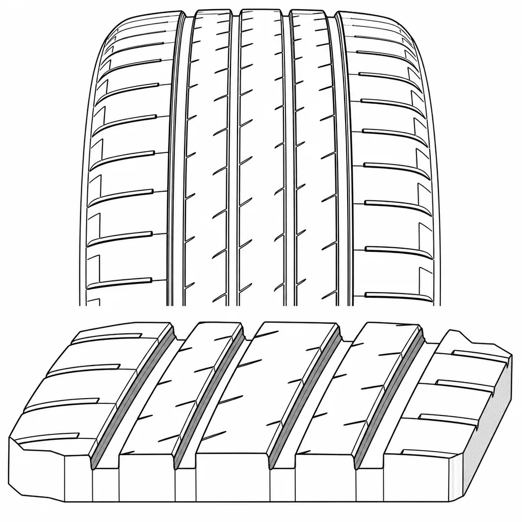 Schéma illustratif : Couloirs circonférentiels rectilignes bordés de rangées parallèles
