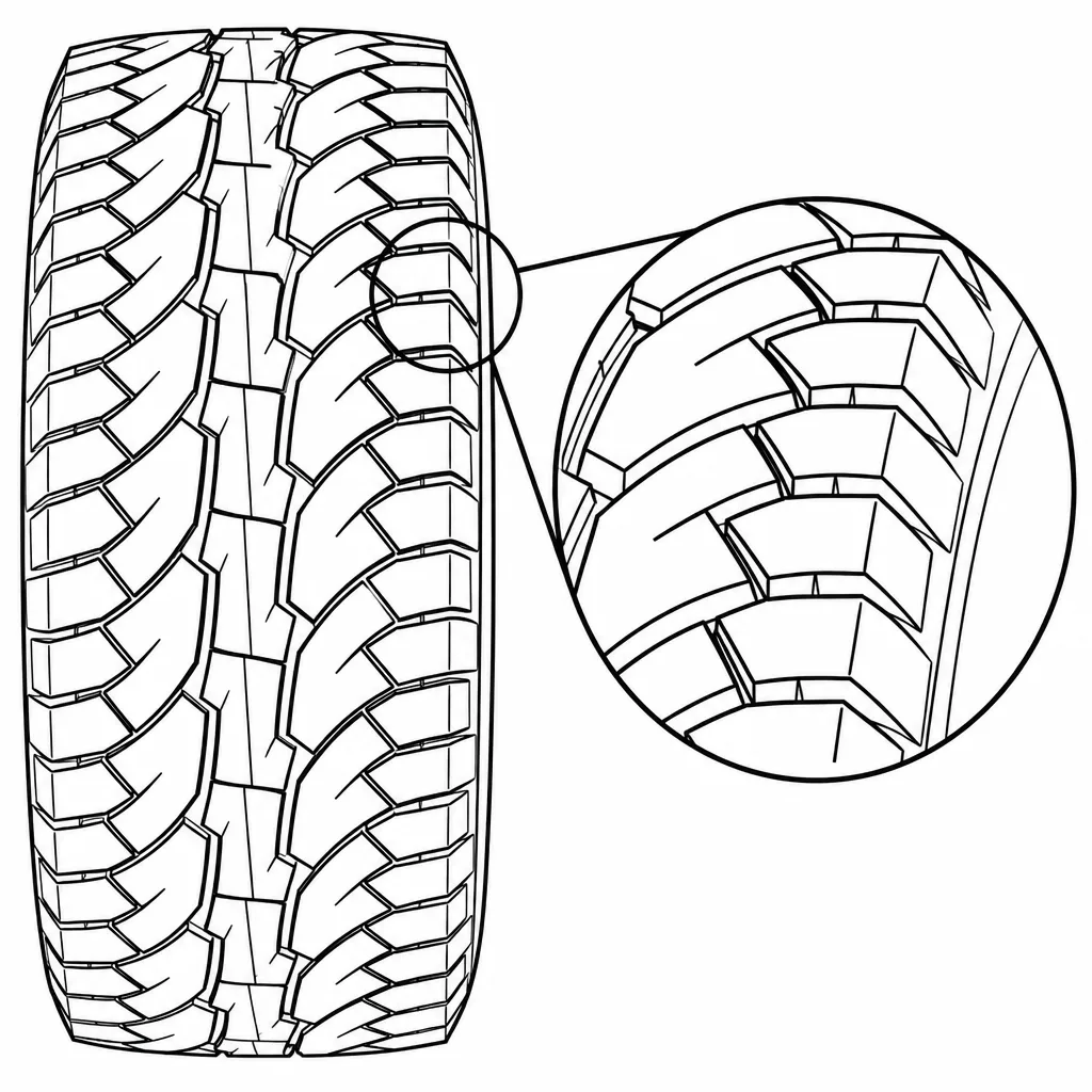 Schéma illustratif : Pavés d’épaule individualisés par des encoches et rainures obliques