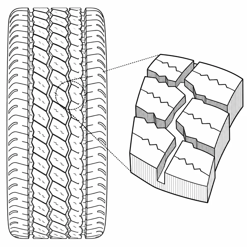 Schéma illustratif : Multiples intersections entre sillons étroits et contours en zigzag
