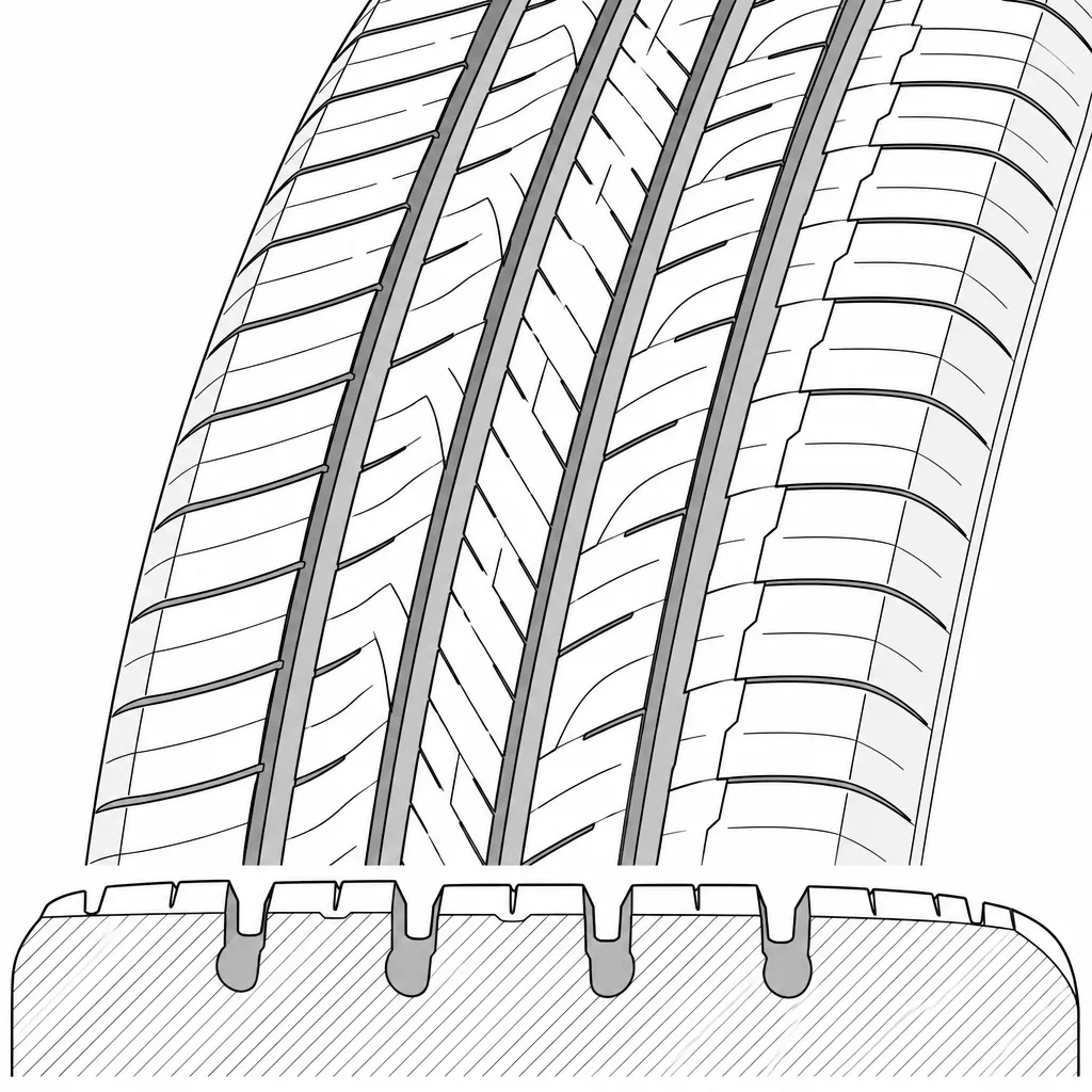 Schéma illustratif : Rainures longitudinales légèrement sinueuses