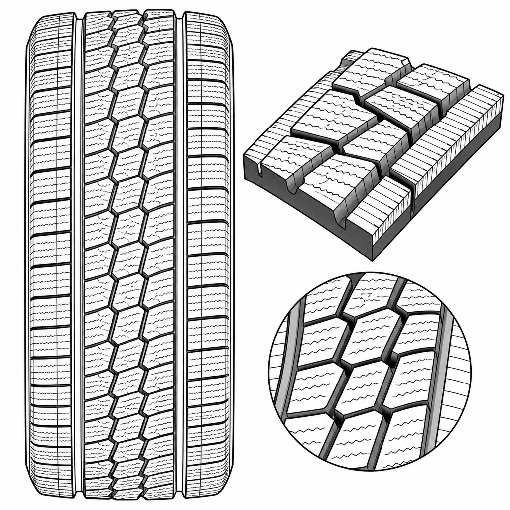 Schéma illustratif : Petits éléments polygonaux centraux à faible portée de gomme