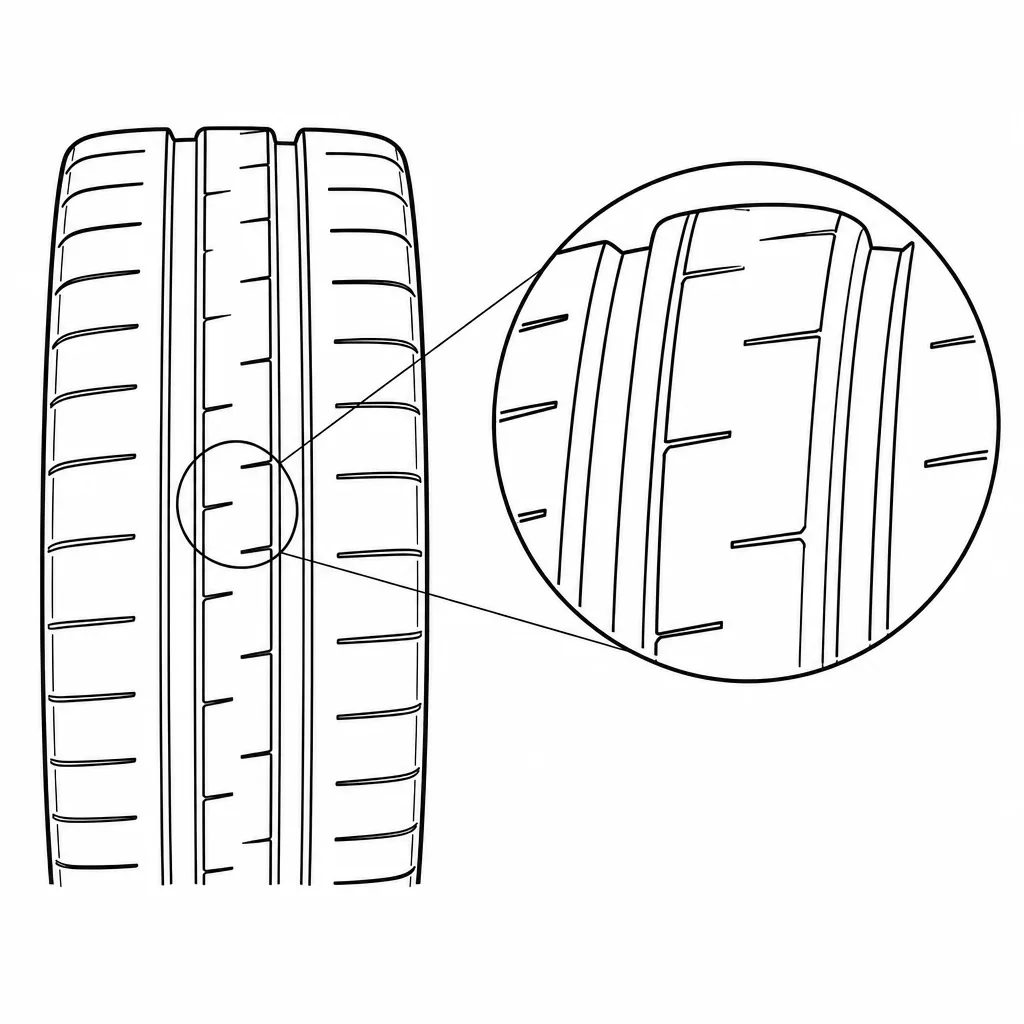 Schéma illustratif : Liaisons de gomme laissées entre les courtes incisions centrales