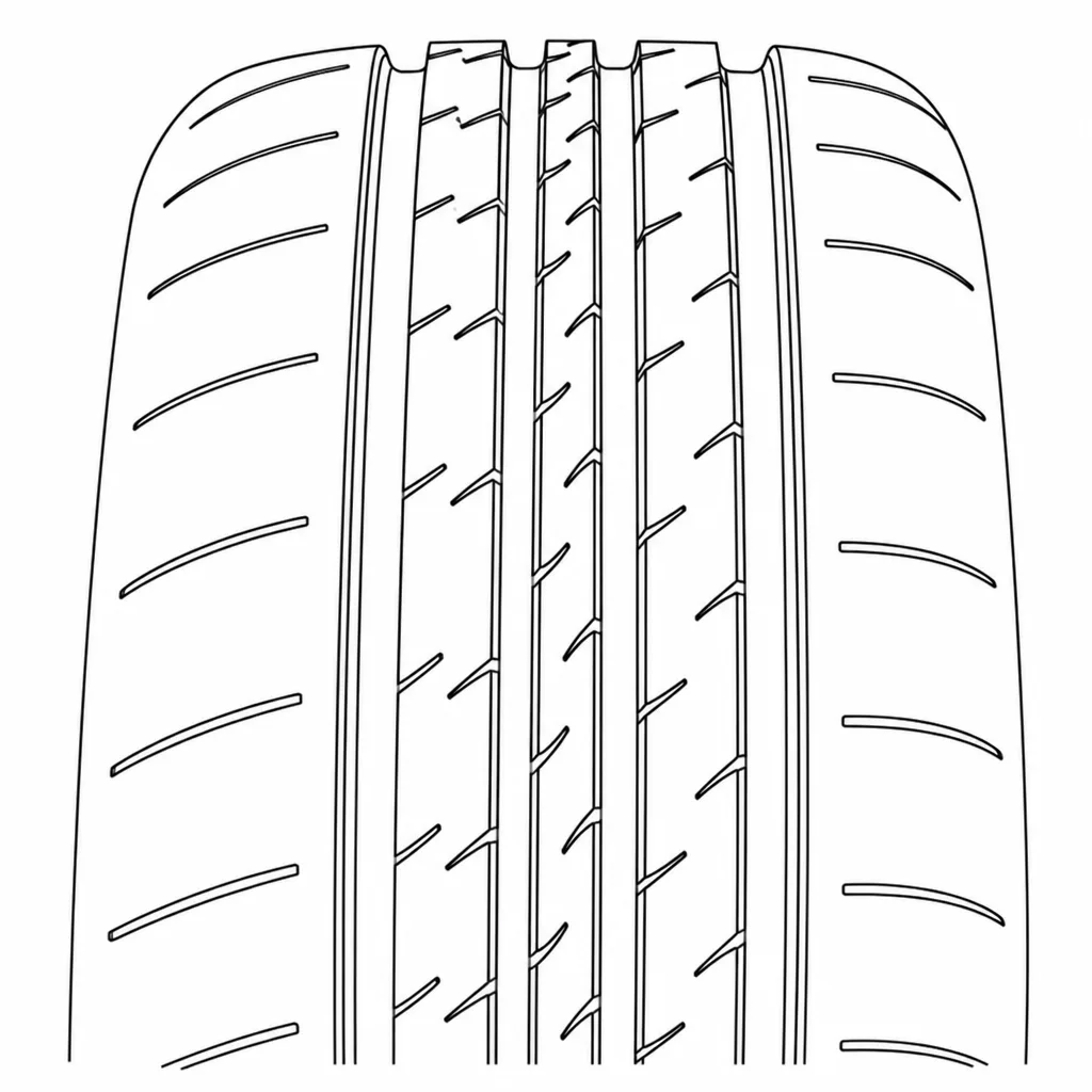 Schéma illustratif : Nervure axiale étroite à motifs obliques répétés