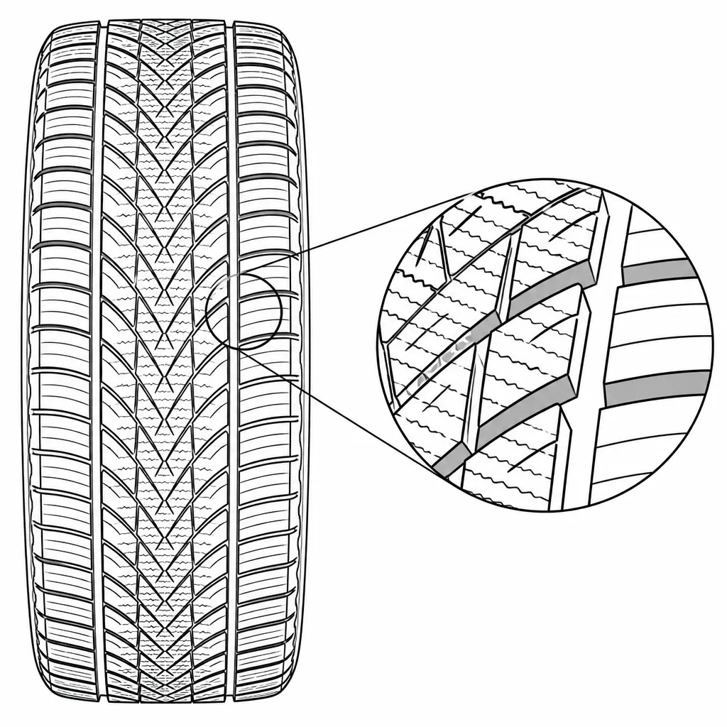 Schéma illustratif : Petites unités de gomme délimitées par de nombreuses arêtes obliques