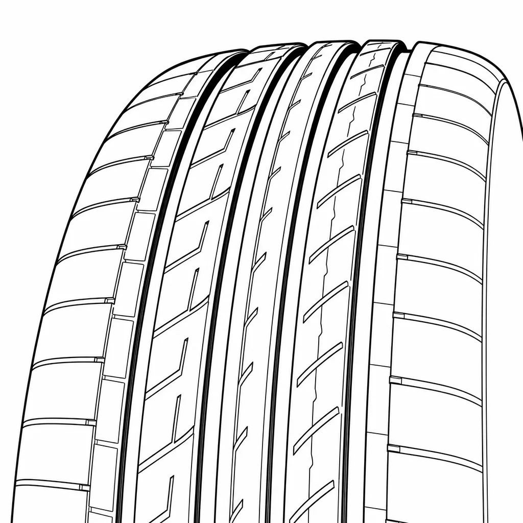 Schéma illustratif : Quatre larges vides longitudinaux séparant des rangées porteuses étroites