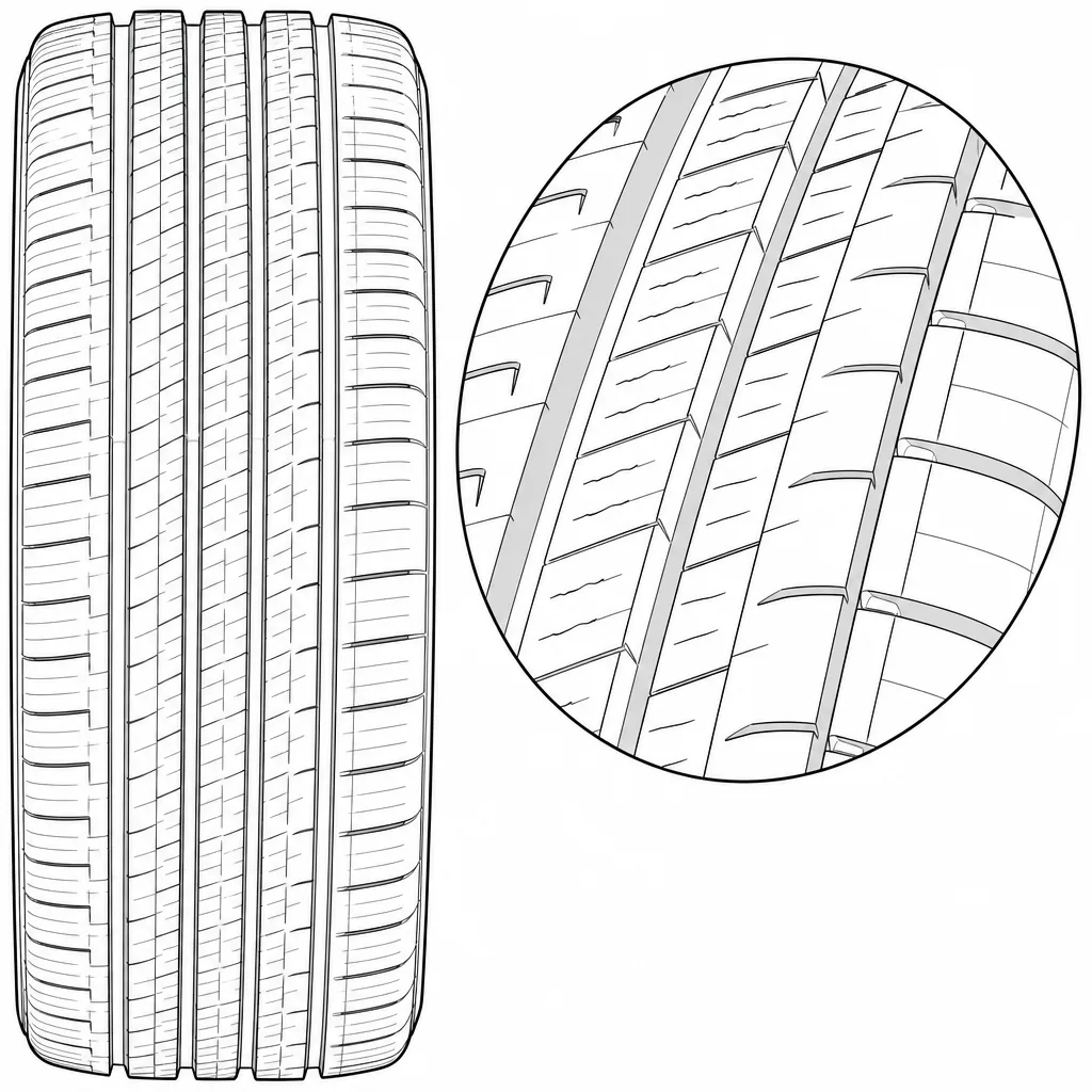 Schéma illustratif : Faible largeur des ligaments de gomme entre incisions voisines