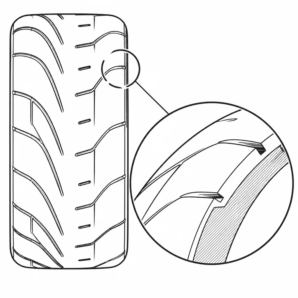 Schéma illustratif : Entailles d’épaule obliques, ouvertes à l’extérieur et fermées côté intérieur