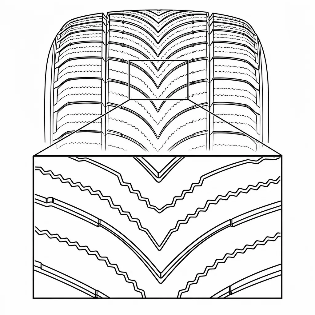 Schéma illustratif : Rainures circonférentielles ondulées et en zigzag