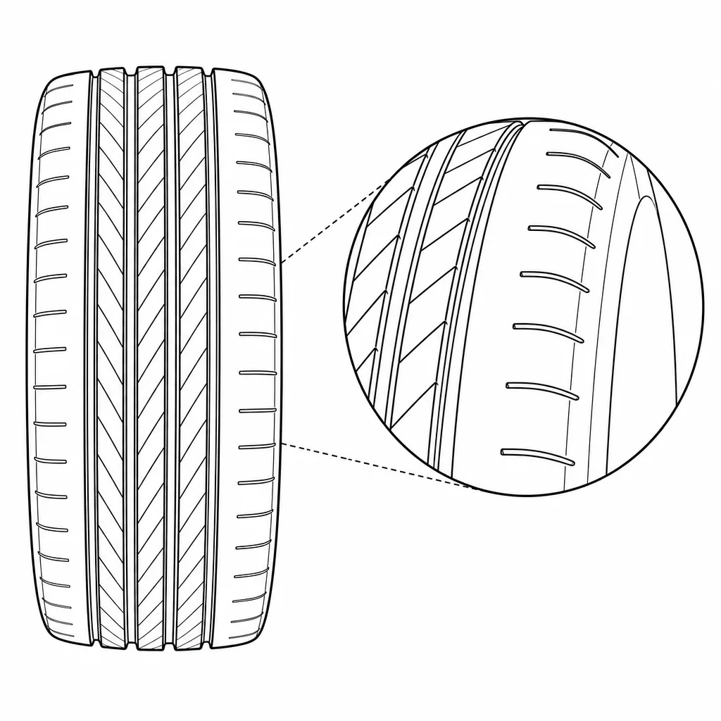 Schéma illustratif : Épaules semi-continues à petites encoches transversales