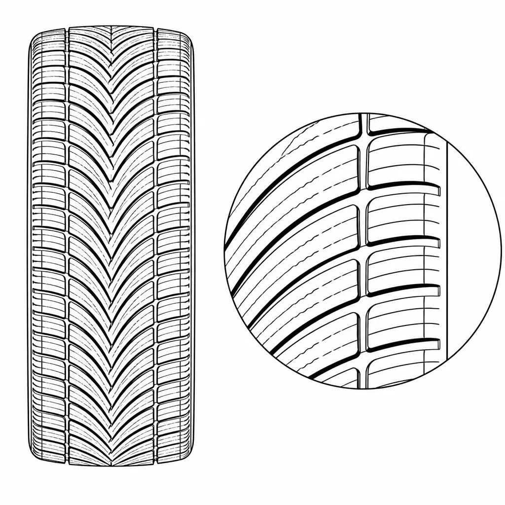 Schéma illustratif : Fort taux de gomme entre les coupures obliques des épaules
