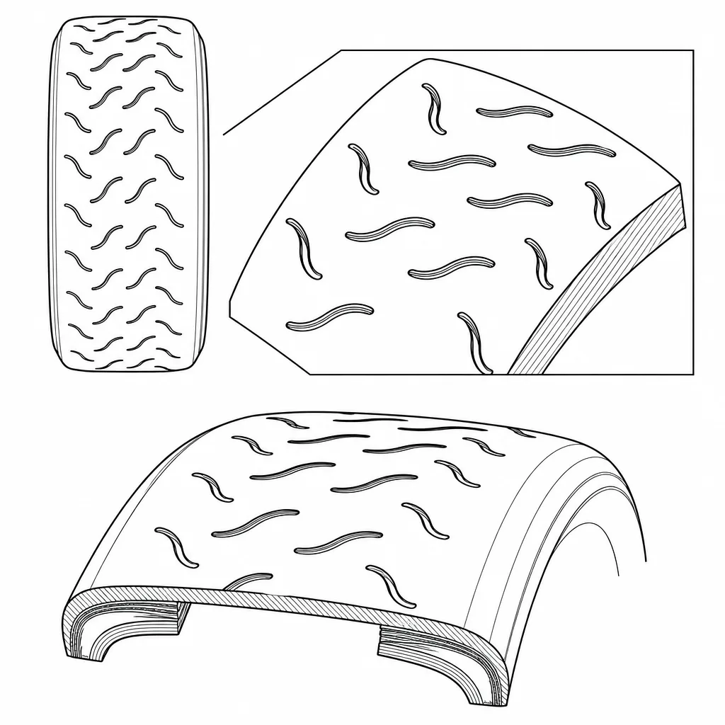 Schéma illustratif : Surface continue sans rainure longitudinale ni pavé individualisé