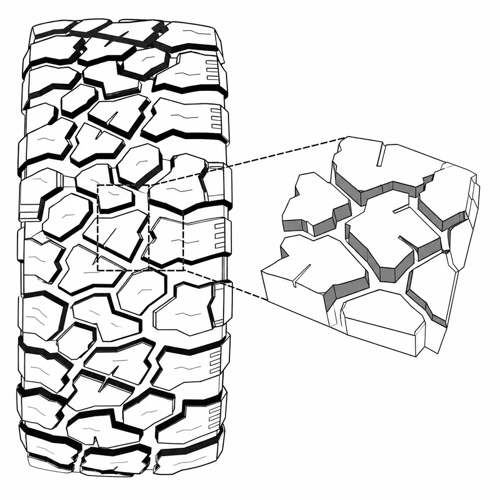 Schéma illustratif : Surfaces porteuses polygonales séparées par de larges intervalles
