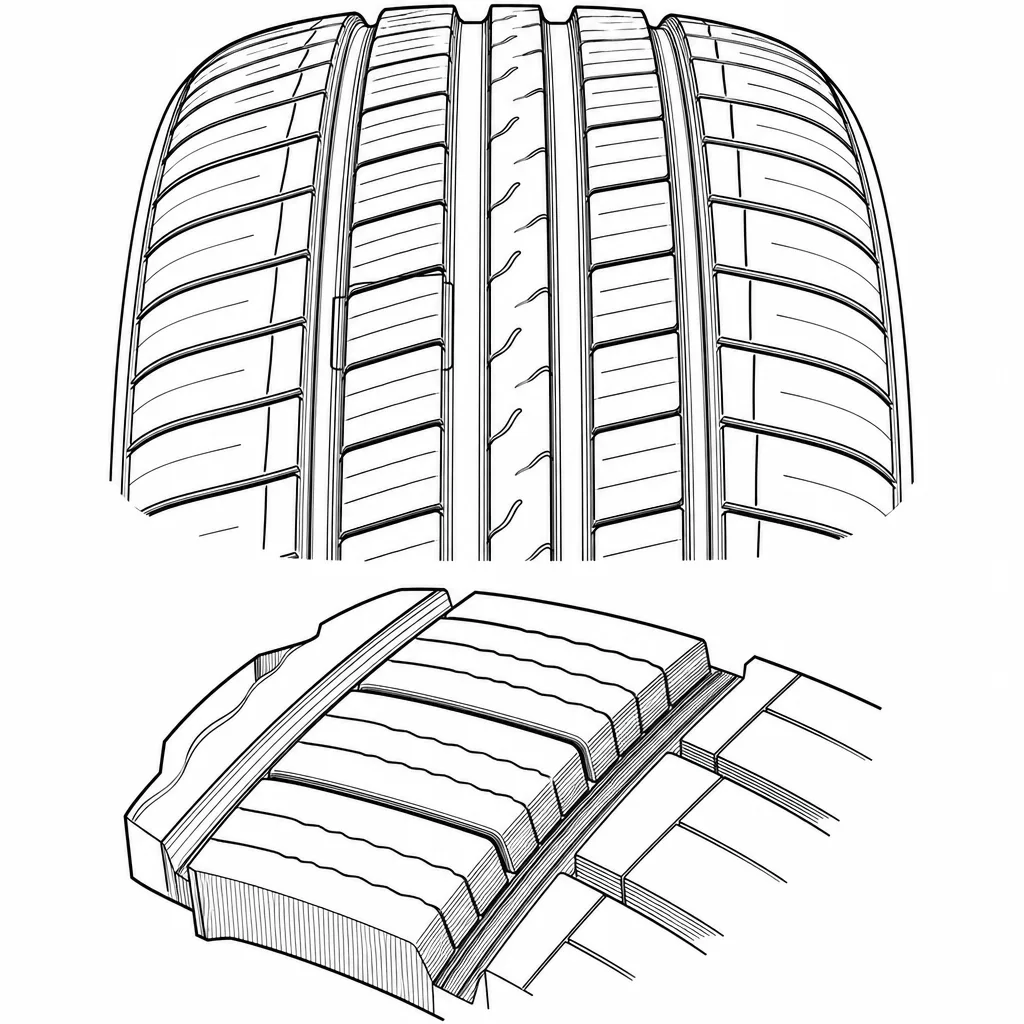 Schéma illustratif : Pavés intermédiaires allongés et fortement lamellisés