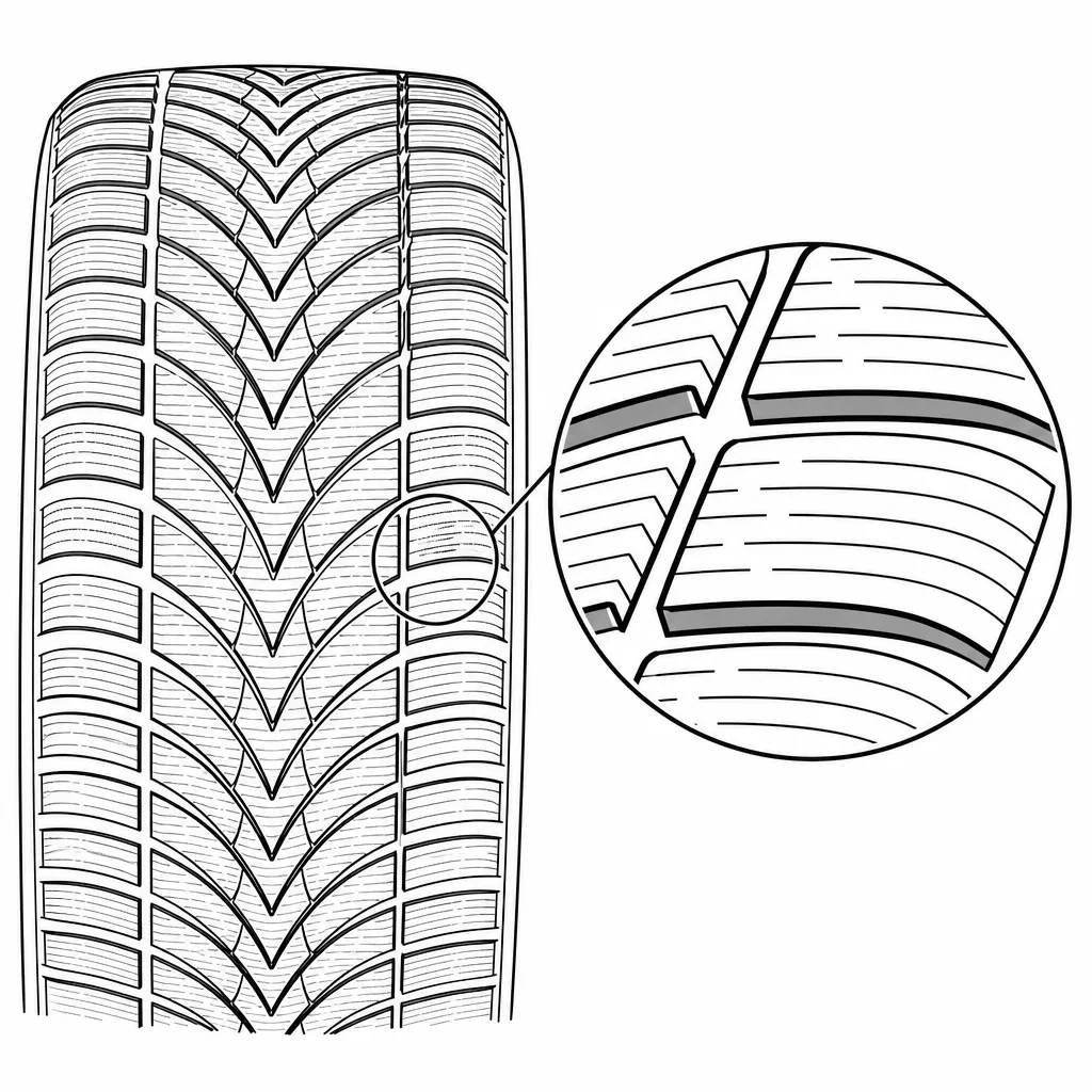 Schéma illustratif : Faible section de gomme intacte entre les incisions transversales