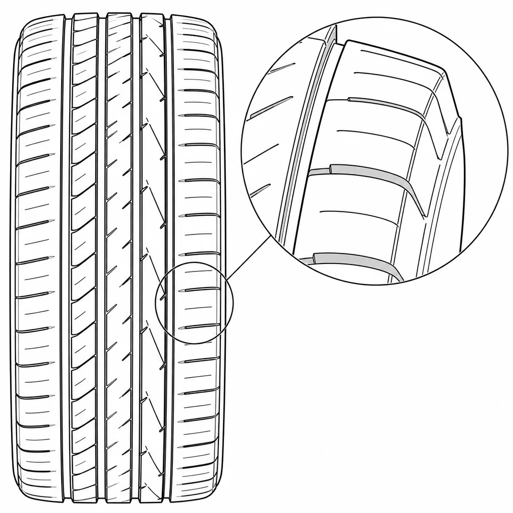 Schéma illustratif : Volume de gomme important dans les éléments d’épaulement allongés