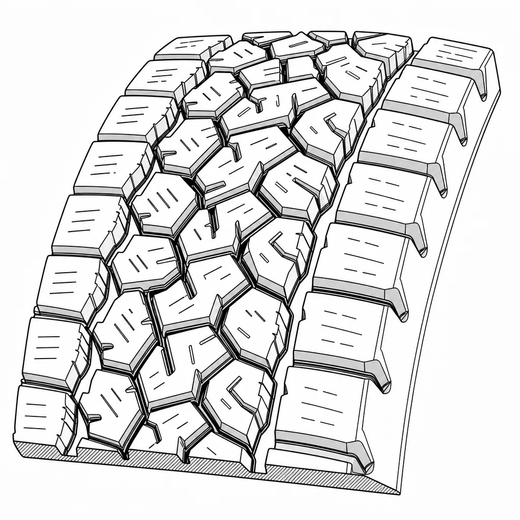 Schéma illustratif : Rangées intermédiaires en quinconce mêlant formes rectangulaires et trapézoïdales