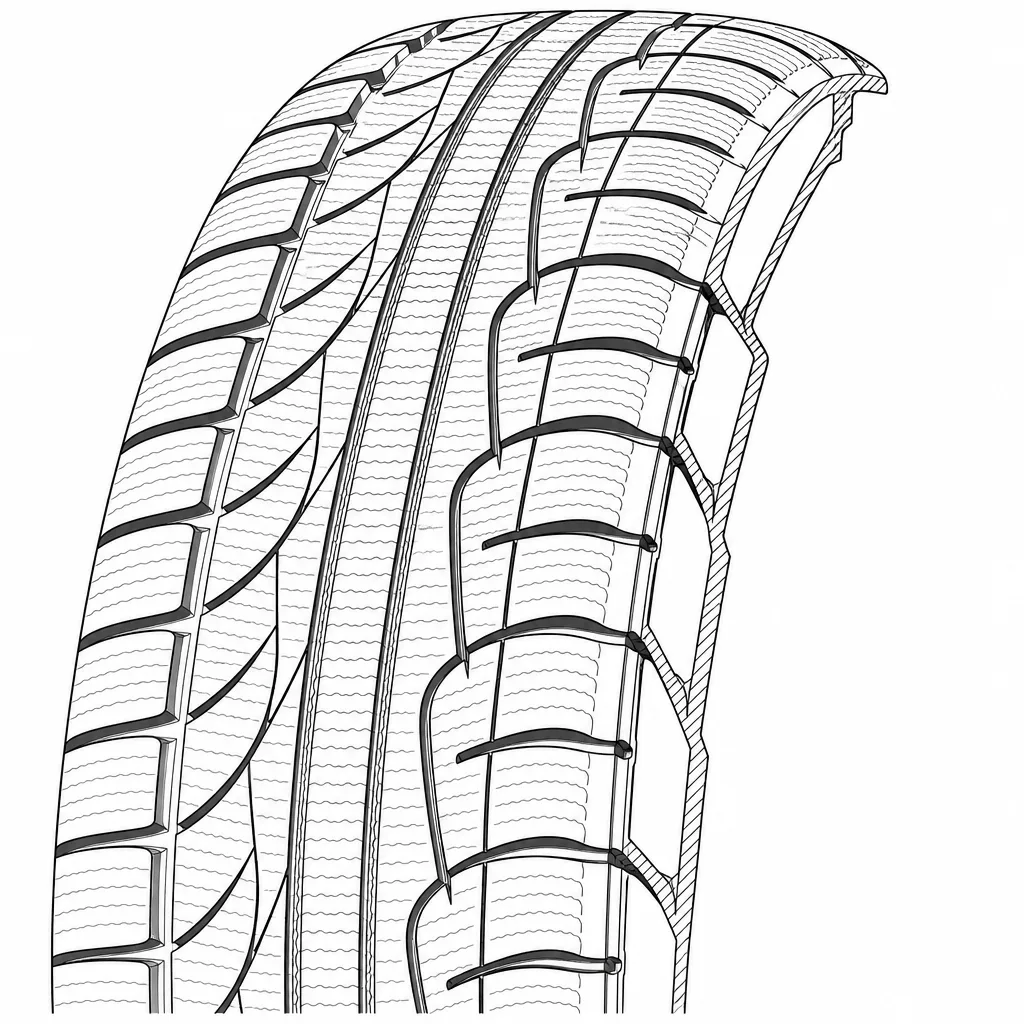Schéma illustratif : Épaules semi-continues, segmentées par des entailles transversales et obliques