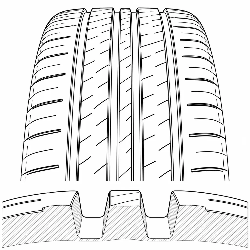 Schéma illustratif : Élément axial continu et étroit