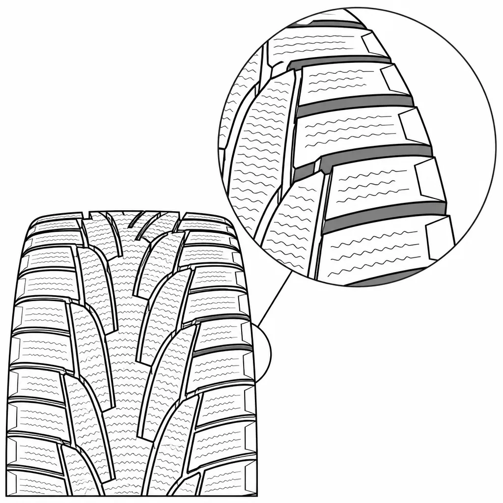 Schéma illustratif : Pavés d’épaule larges, indépendants et à contour découpé
