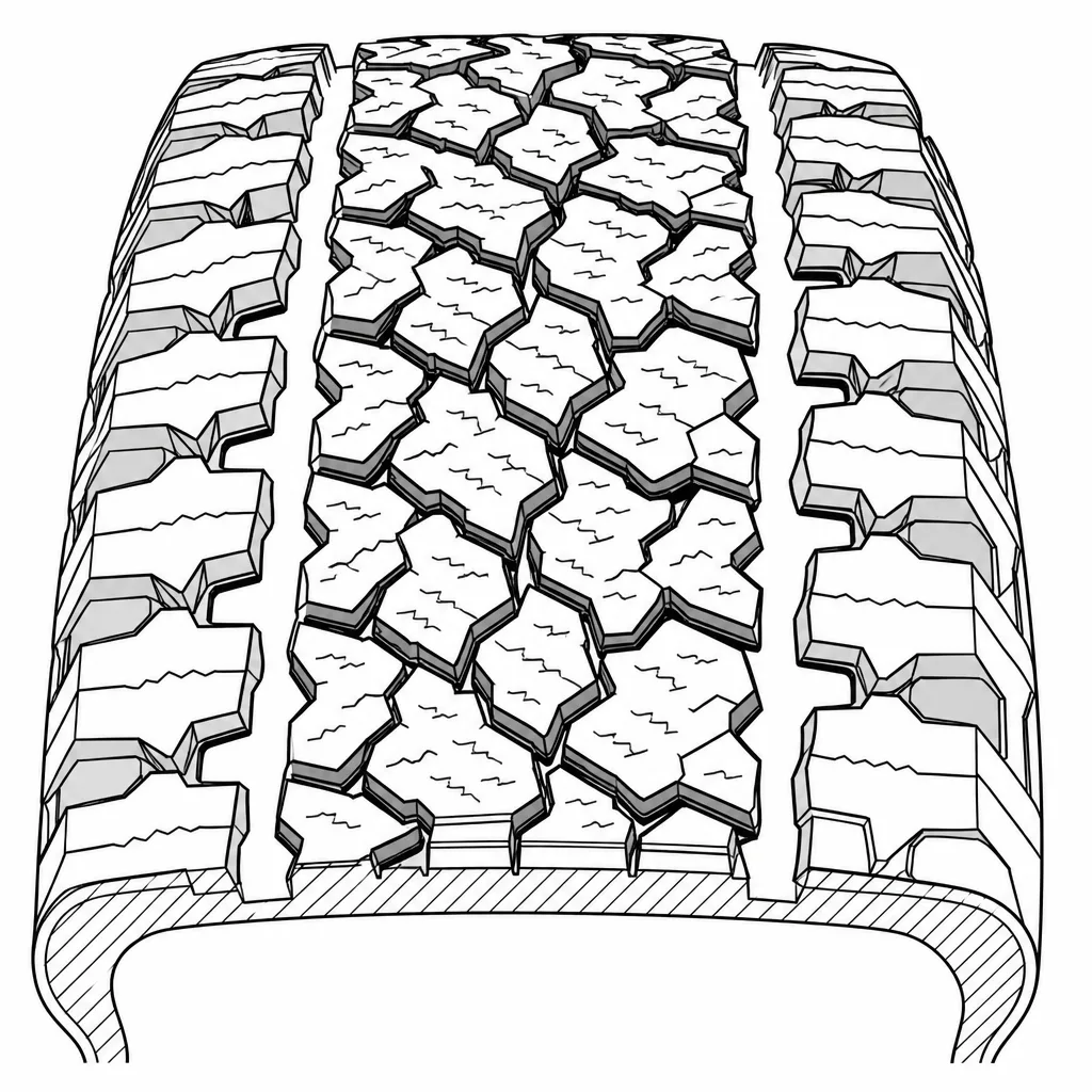 Schéma illustratif : Centre composé de blocs polygonaux serrés face à des épaules très ajourées