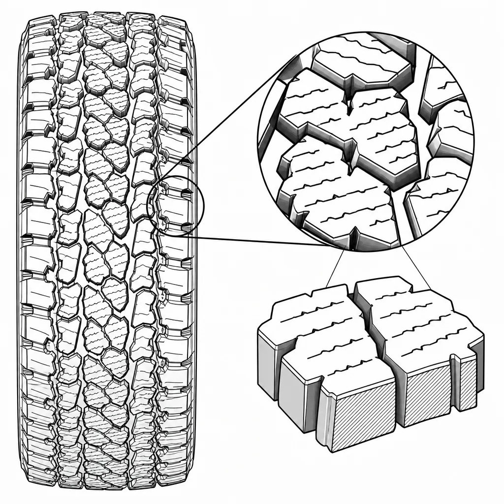 Schéma illustratif : Forte densité d’incisions dans des blocs de dimensions limitées