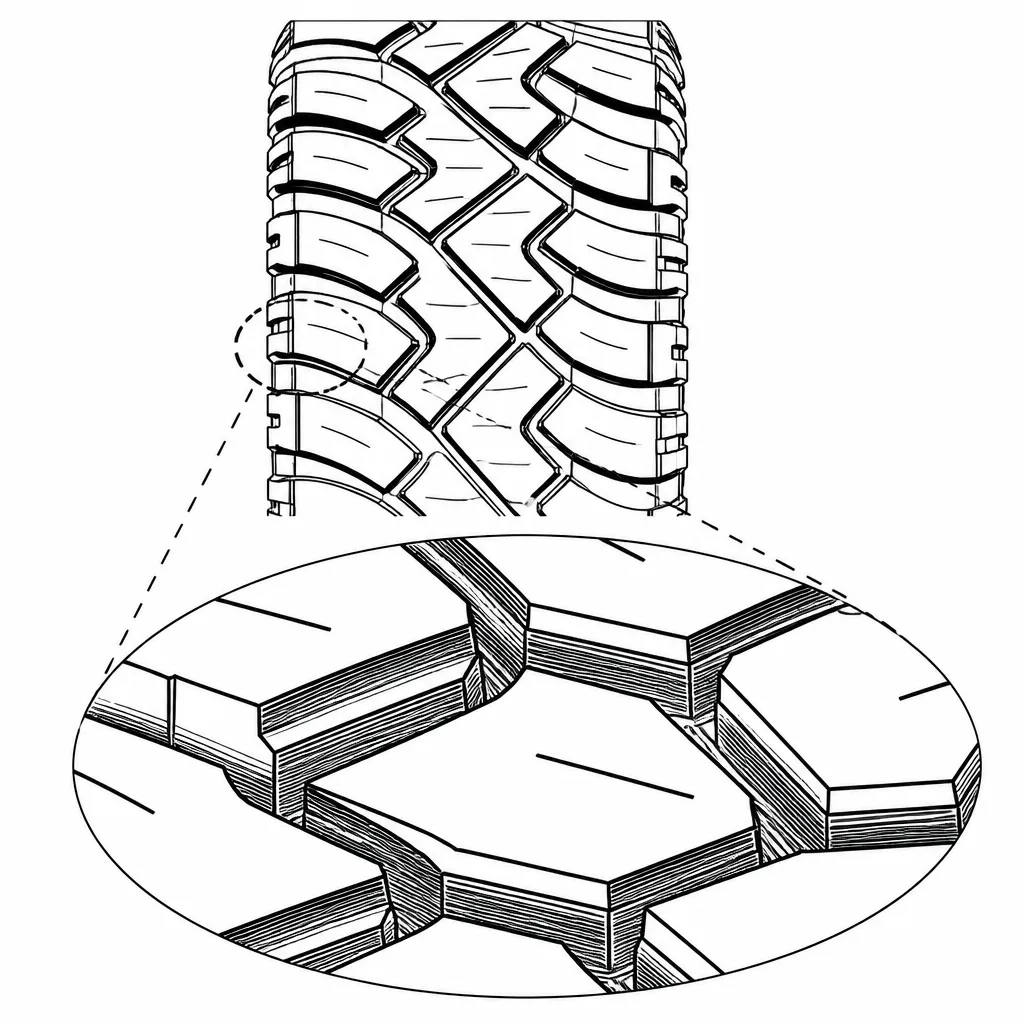 Schéma illustratif : Faible proportion de gomme au contact entre les larges cavités