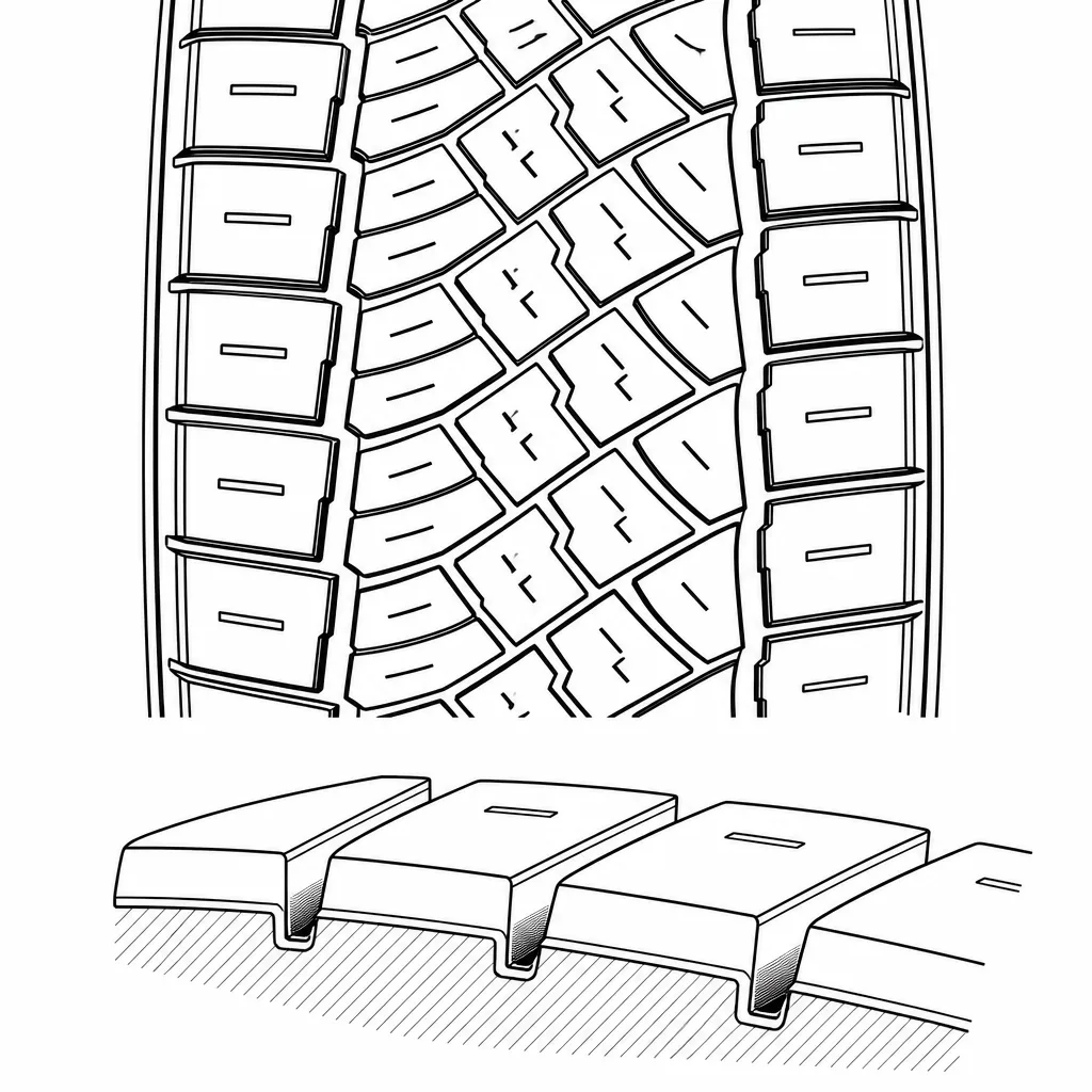 Schéma illustratif : Blocs d’épaule séparés par des ouvertures transversales profondes