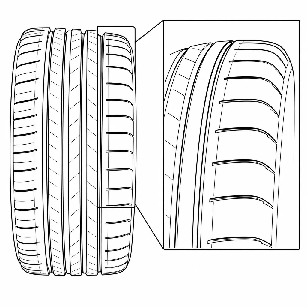 Schéma illustratif : Épaule la plus fermée à forte proportion de gomme