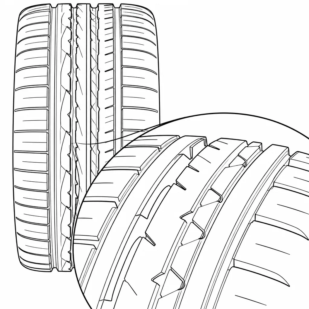 Schéma illustratif : Faible section de gomme des bandes médianes entre canaux et incisions