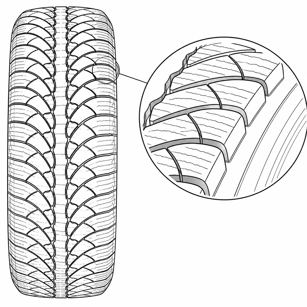 Schéma illustratif : Contours arrondis des pavés d’épaulement