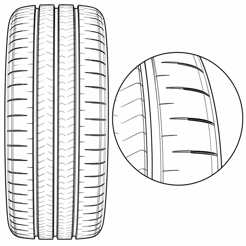 Schéma illustratif : Épaules semi-continues à encoches transversales courtes