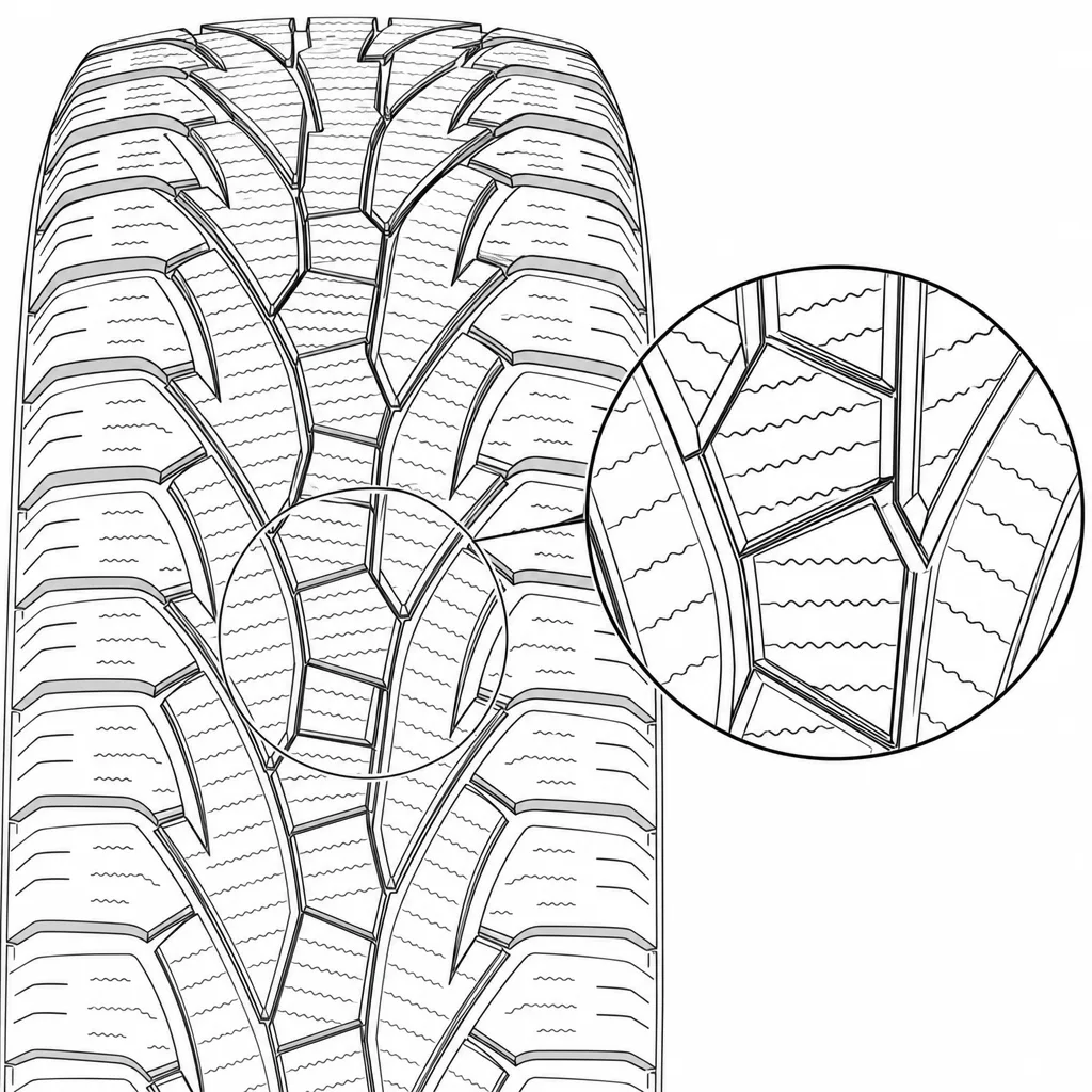 Schéma illustratif : Blocs centraux polygonaux séparés par des joints obliques décalés