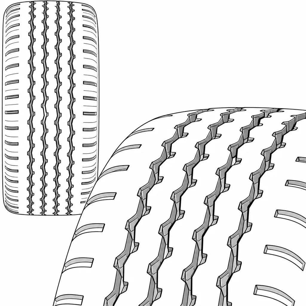 Schéma illustratif : Contours centraux crénelés et parois de rainures légèrement sinueuses