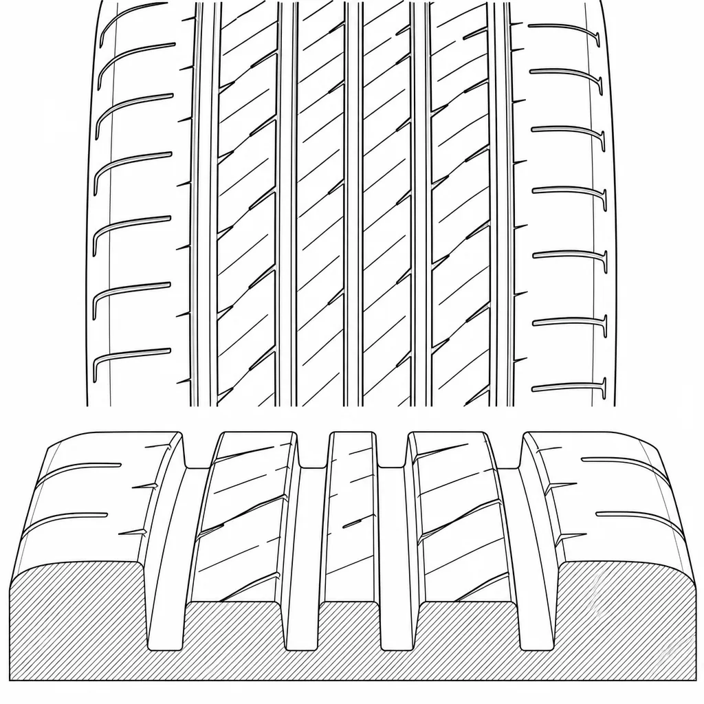 Schéma illustratif : Part de vide des canaux circonférentiels rectilignes