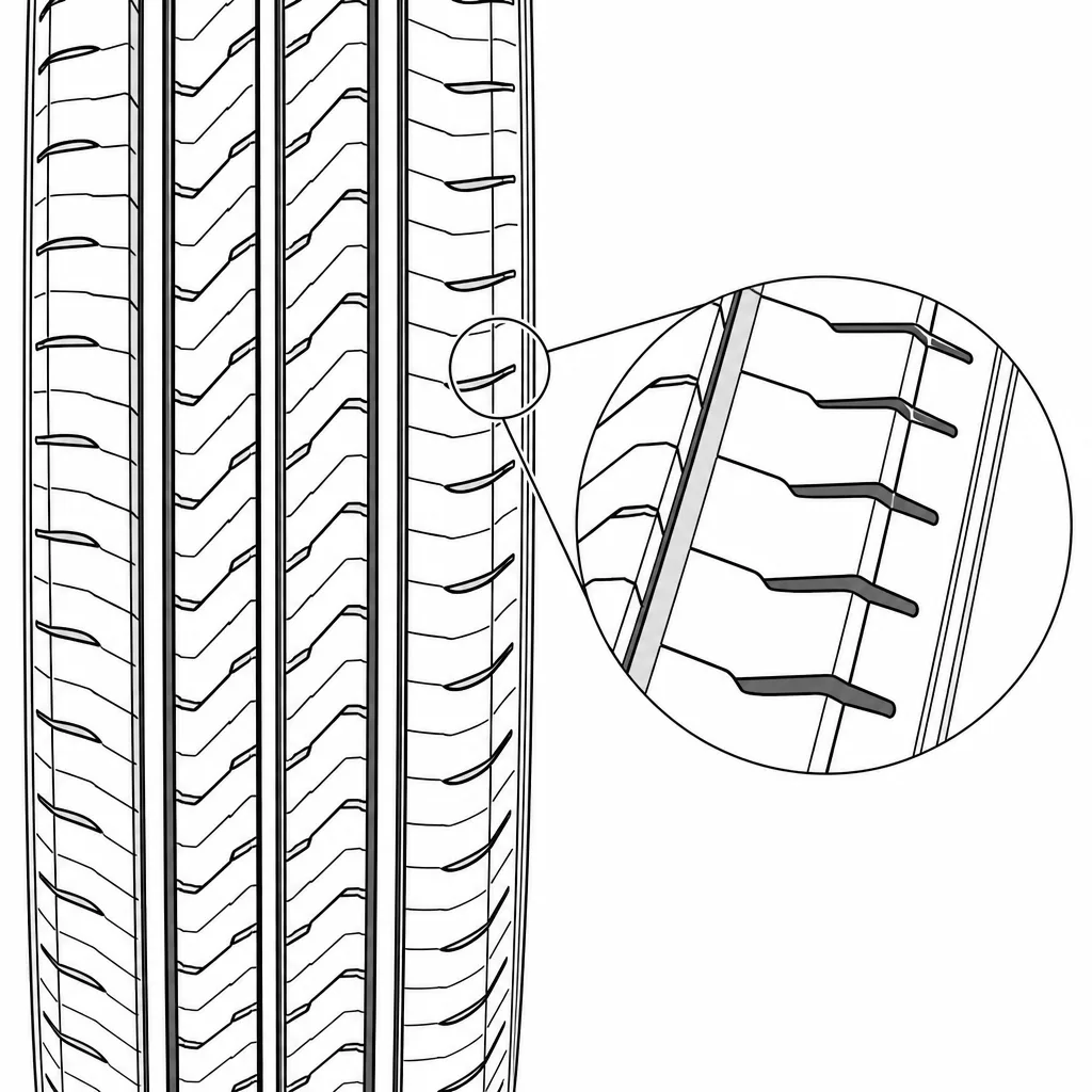 Schéma illustratif : Épaules semi-continues à encoches transversales régulières