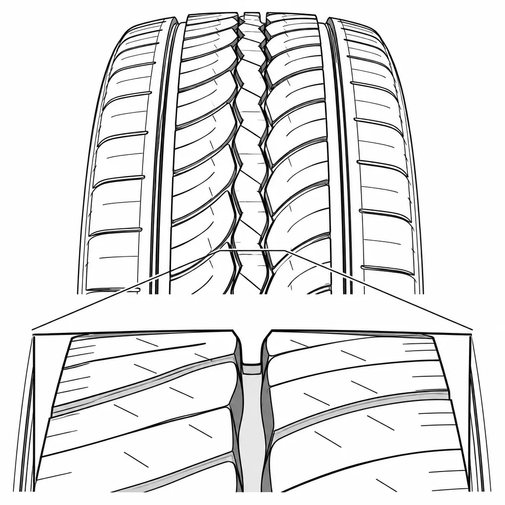 Schéma illustratif : Faible volume de vide autour de la rainure axiale étroite
