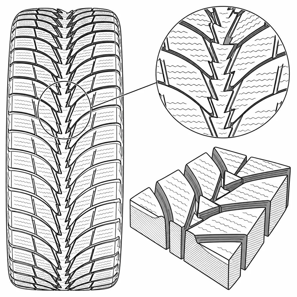 Schéma illustratif : Pointes centrales de forme triangulaire