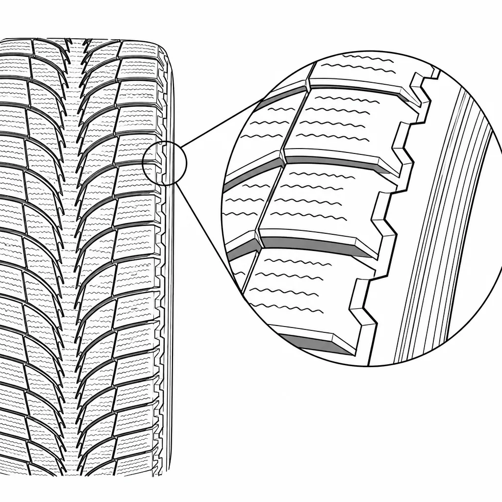 Schéma illustratif : Épaules à contour extérieur crénelé