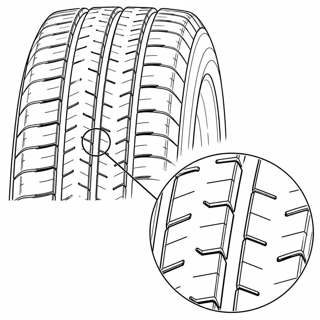 Schéma illustratif : Faibles sections de gomme entre les fines découpes des pavés