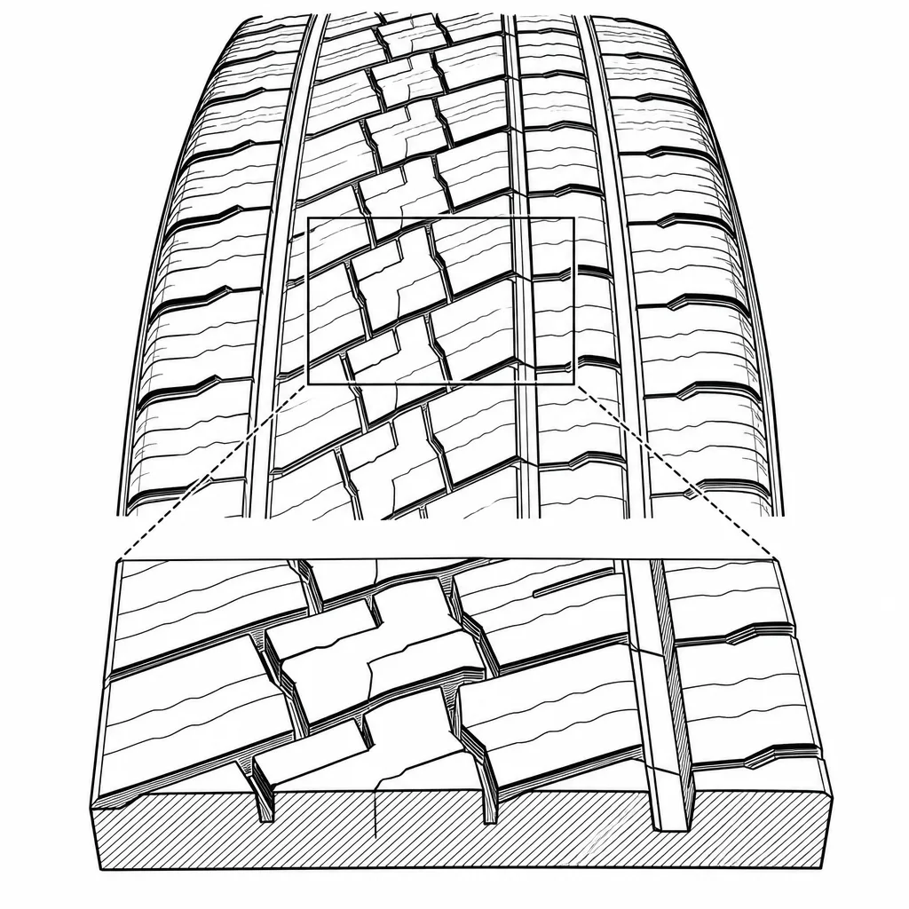 Schéma illustratif : Joints décalés et contours polygonaux dans les rangées centrales