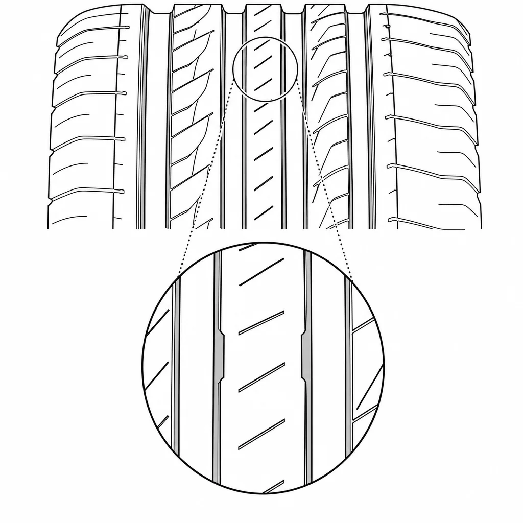 Schéma illustratif : Liaison de gomme dans la nervure proche du centre