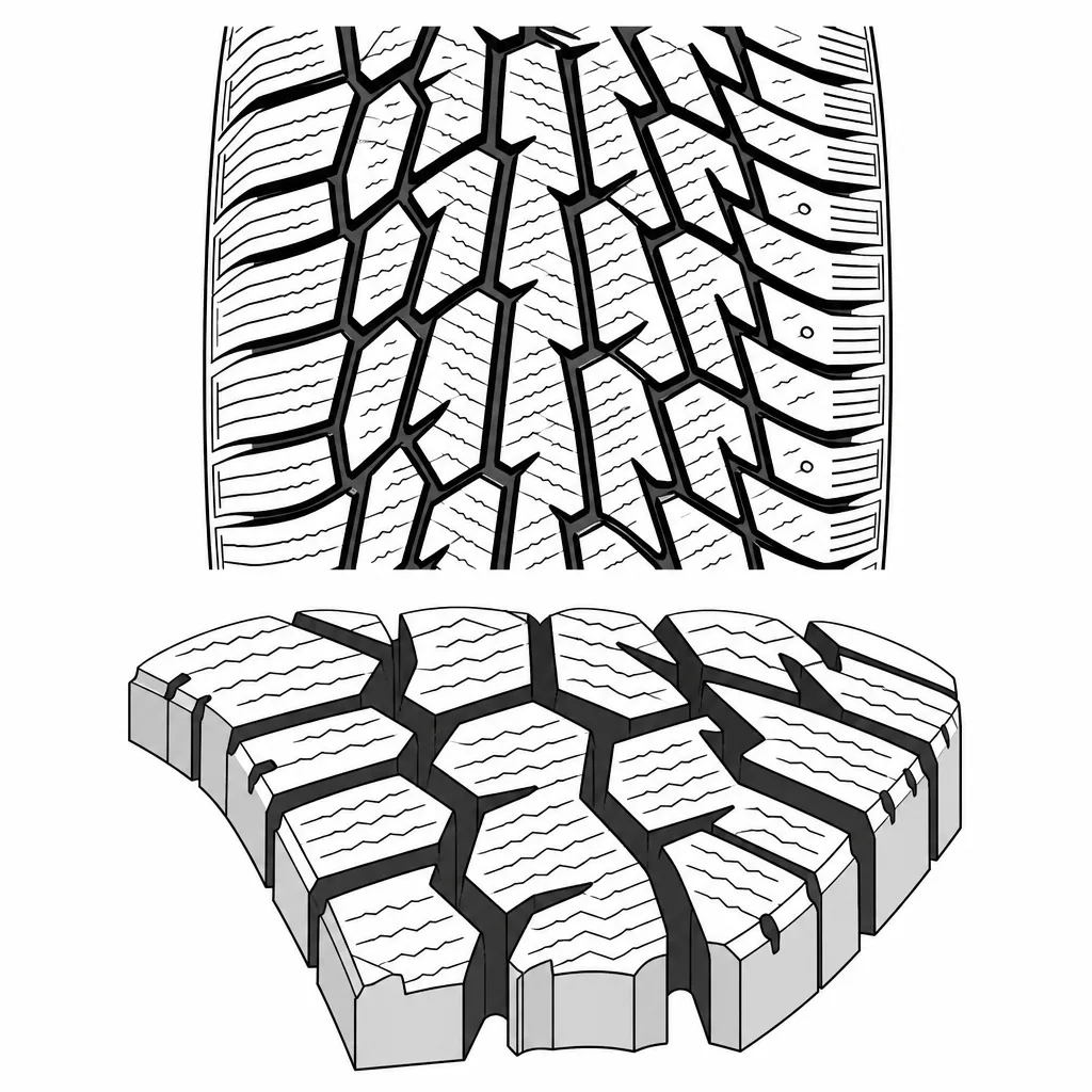 Schéma illustratif : Réseau dense de sillons sinueux et de passages obliques