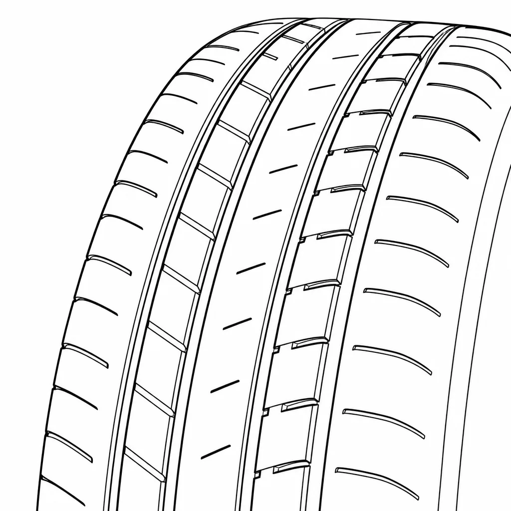 Schéma illustratif : Bande centrale étroite constituée de gomme reliée longitudinalement
