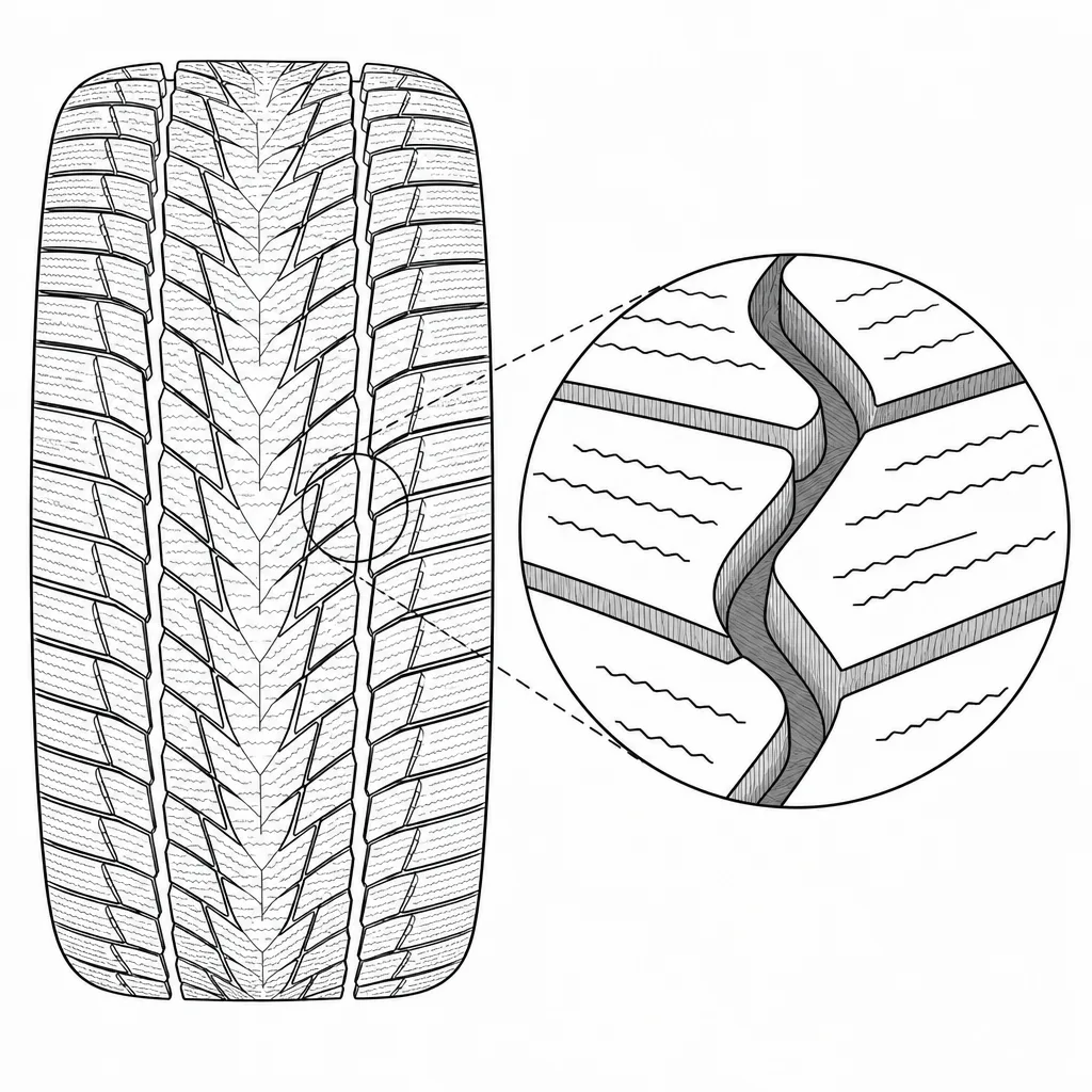 Schéma illustratif : Flancs de rainures au tracé sinueux