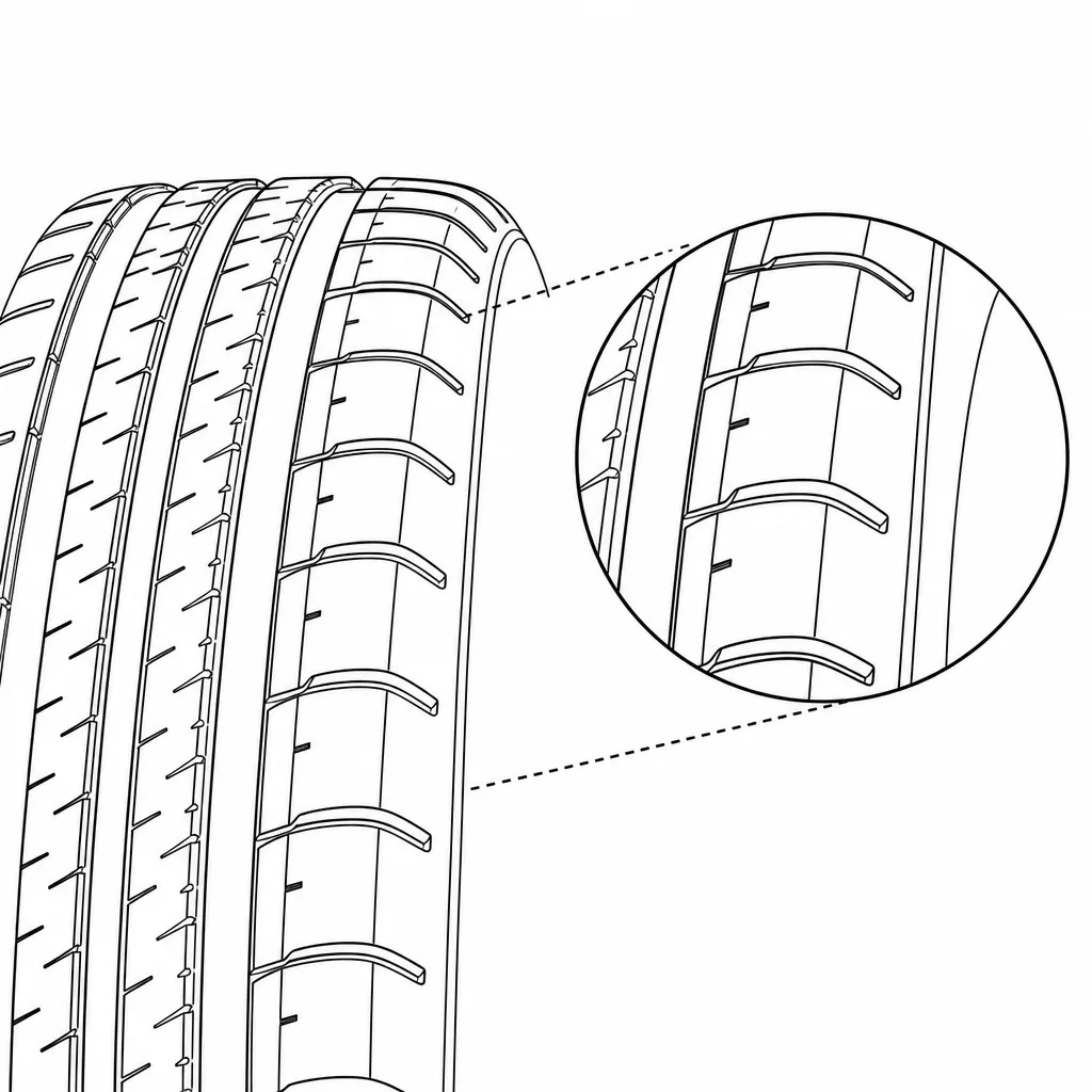 Schéma illustratif : Blocs d’épaule larges avec bord externe semi-continu