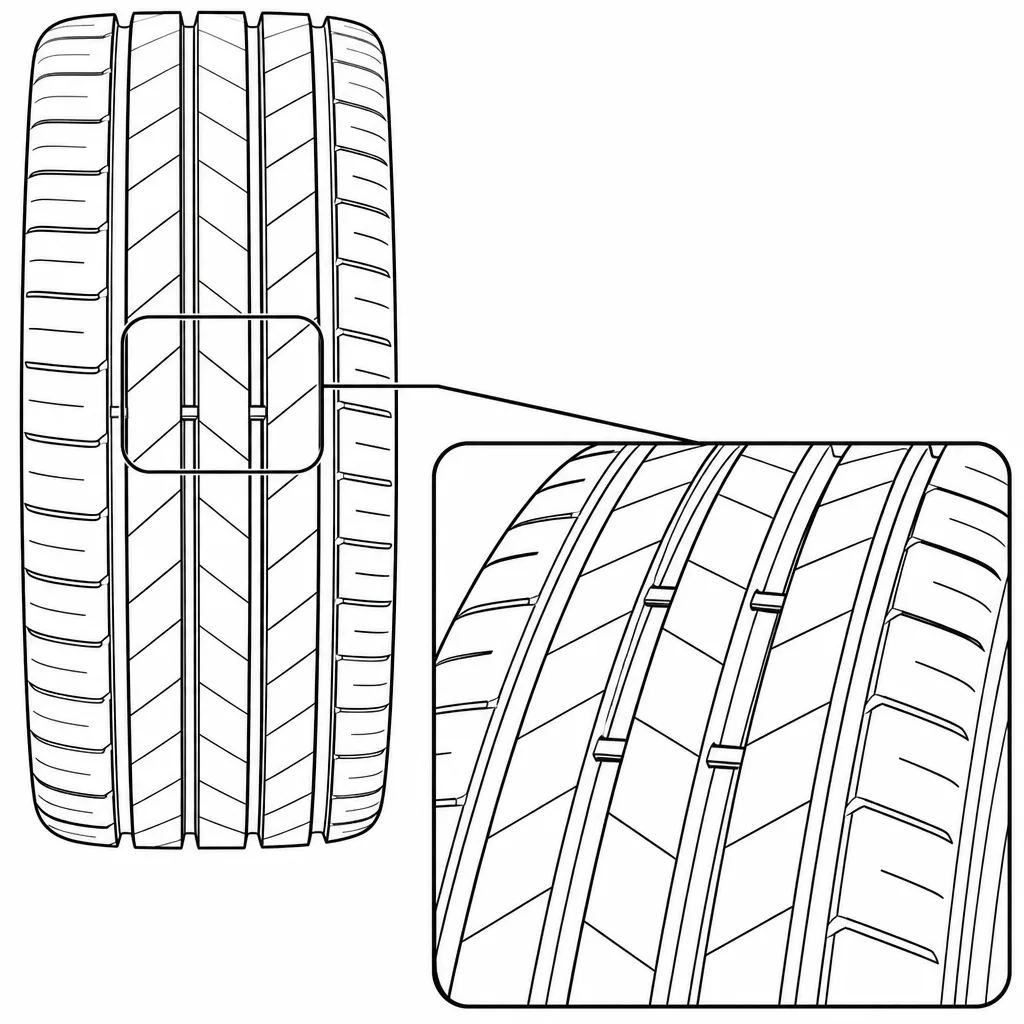 Schéma illustratif : Faible nombre de ponts de gomme entre les bandes intermédiaires