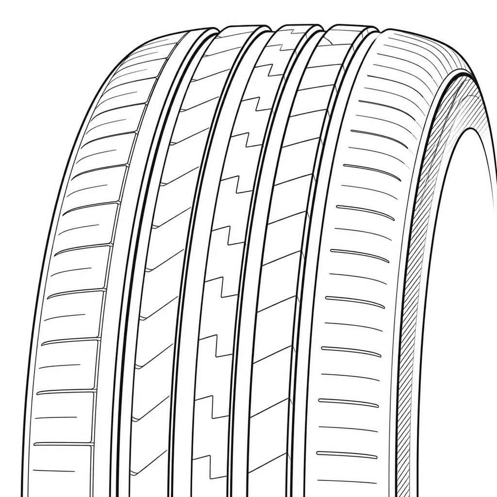 Schéma illustratif : Bandes d’épaule serrées au contour arrondi