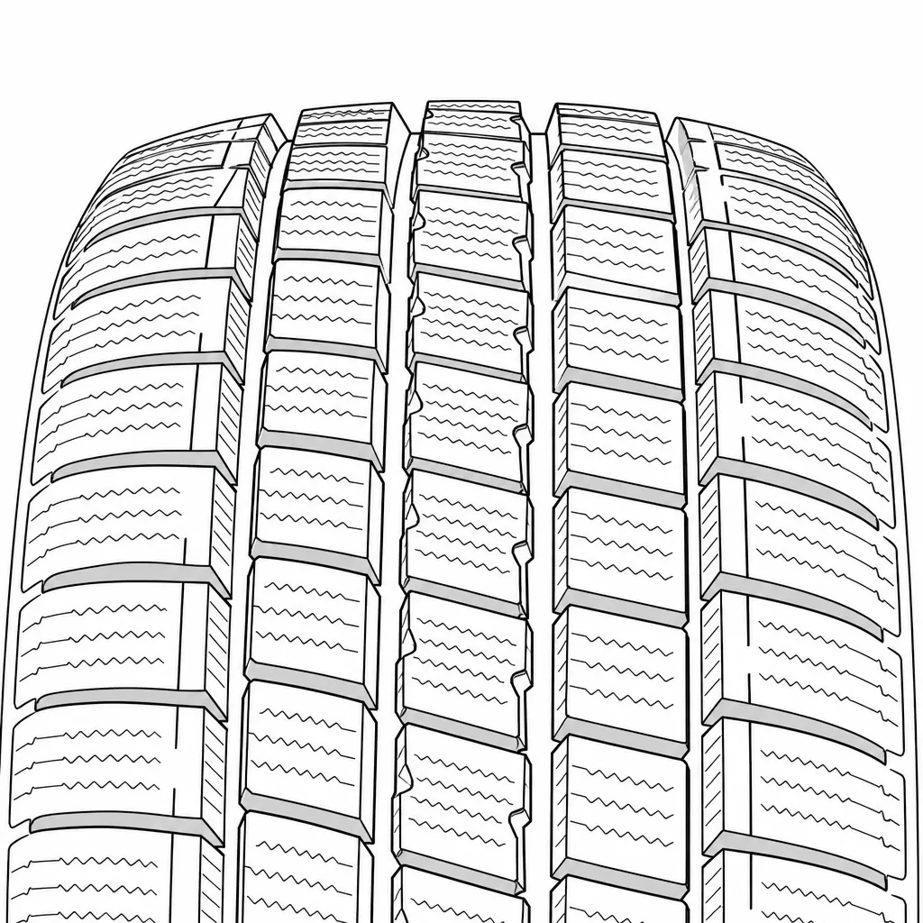 Schéma illustratif : Rangée médiane étroite composée de petits pavés alignés, sans nervure pleine