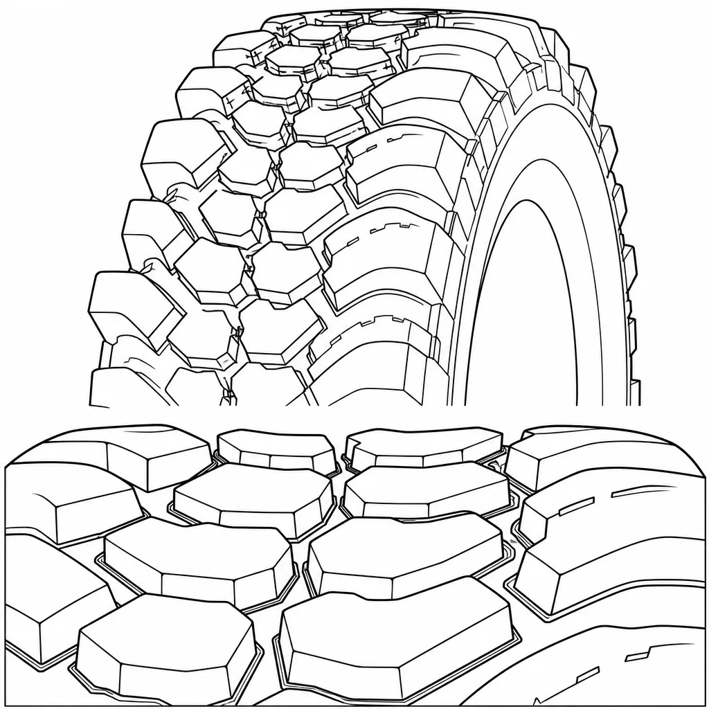 Schéma illustratif : Petits blocs polygonaux centraux séparés, sans nervure continue