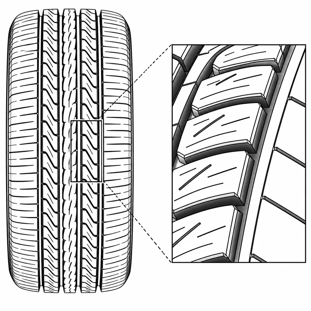 Schéma illustratif : Pavés intermédiaires allongés avec entailles obliques